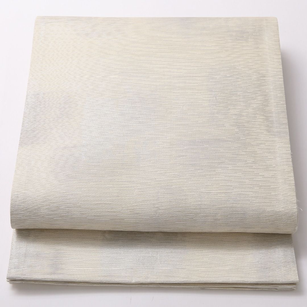 お買い得品!夏物 袋帯 帯丈452cm 正絹 六通 インフォーマル 抽象柄 クリーム系 白系 1243-01697