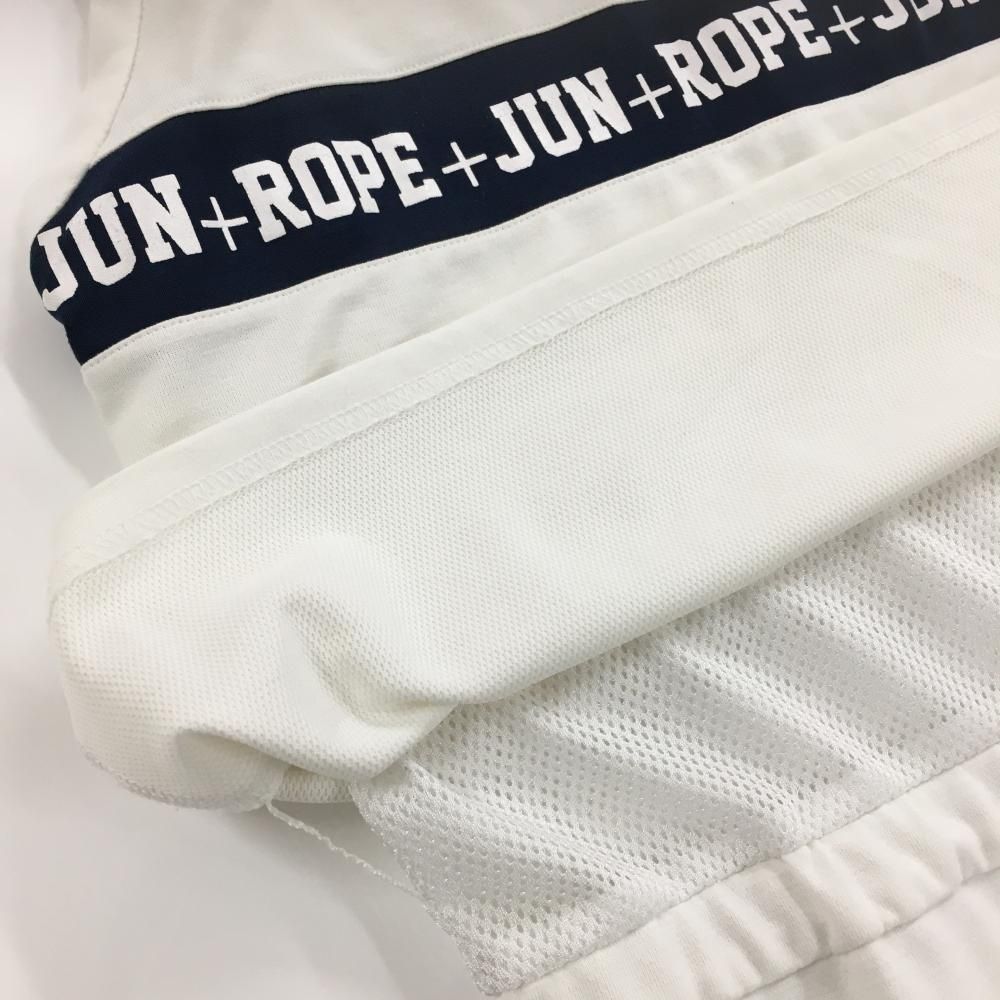 JUN&ROPE' ジュンアンドロペ　ハーフジップ ワンピース　ゴルフ　L ジュンアンドロペ ノースリーブワンピース 白×ネイビー ハーフジップ