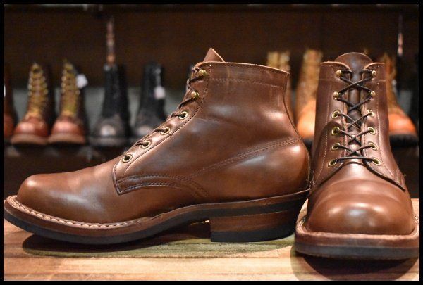 【9E 良品】WHITE'S ホワイツ セミドレス ディストレスド ブラウン 茶 ビブラム700シングル 編み上げ ブーツ HOPESMORE【GE289】
