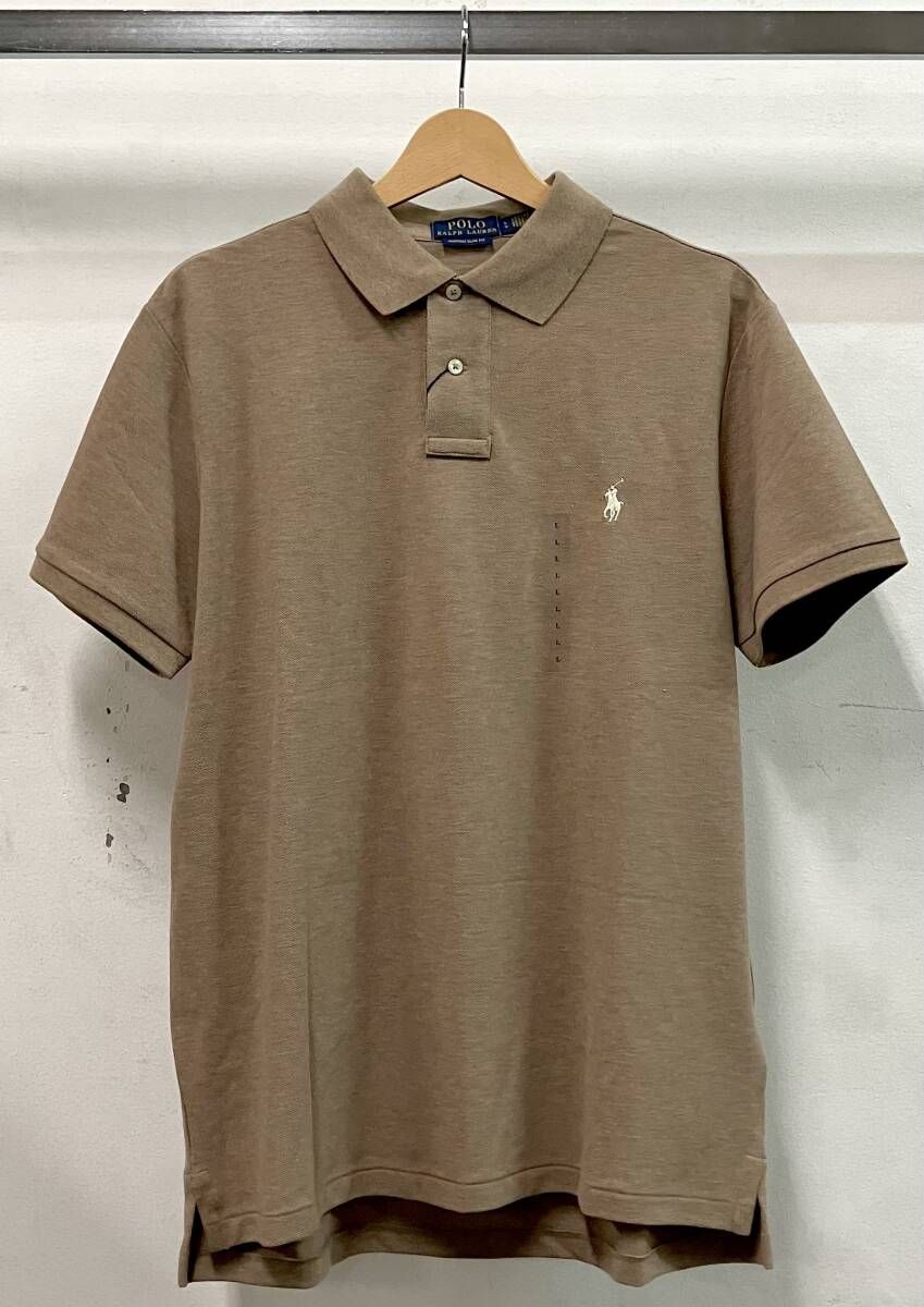POLO RALPH LAUREN ポロラルフローレン 半袖ポロシャツ 新品未使用タグ付き CUSTOM SLIM FIT サイズL ベージュ