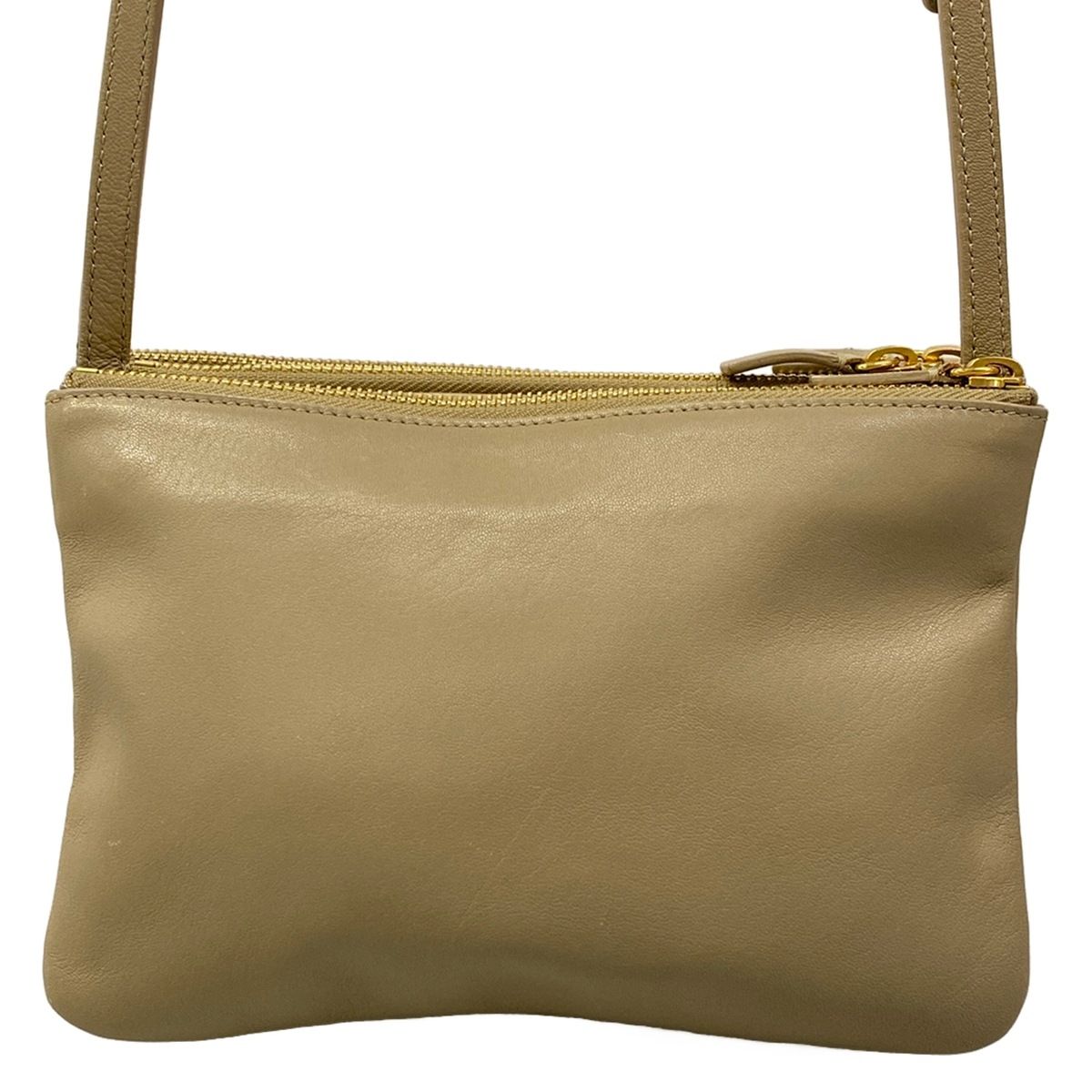 CELINE(セリーヌ) ショルダーバッグ トリオ グレーベージュ レザー 
