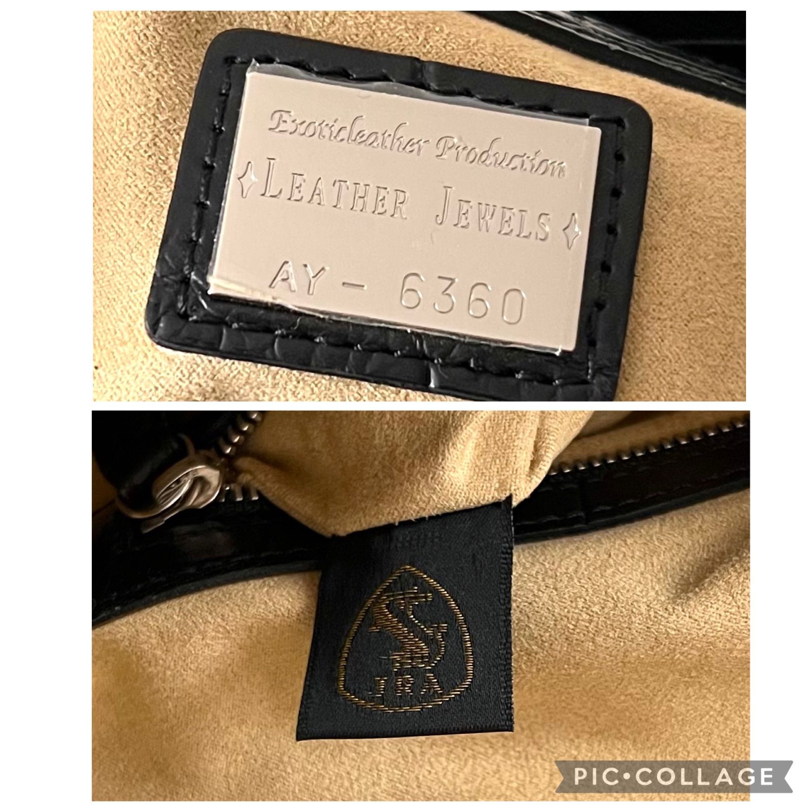 LEATHER JEWELS (レザージュエルズ) トートバッグ 黒 ブラック クロコ 
