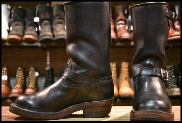 【8E 良品 02年】WESCO ウエスコ カスタムボス ブラック 黒 11インチハイト ビブラム700ダブル エンジニア ブーツ BOSS HOPESMORE【GE291】