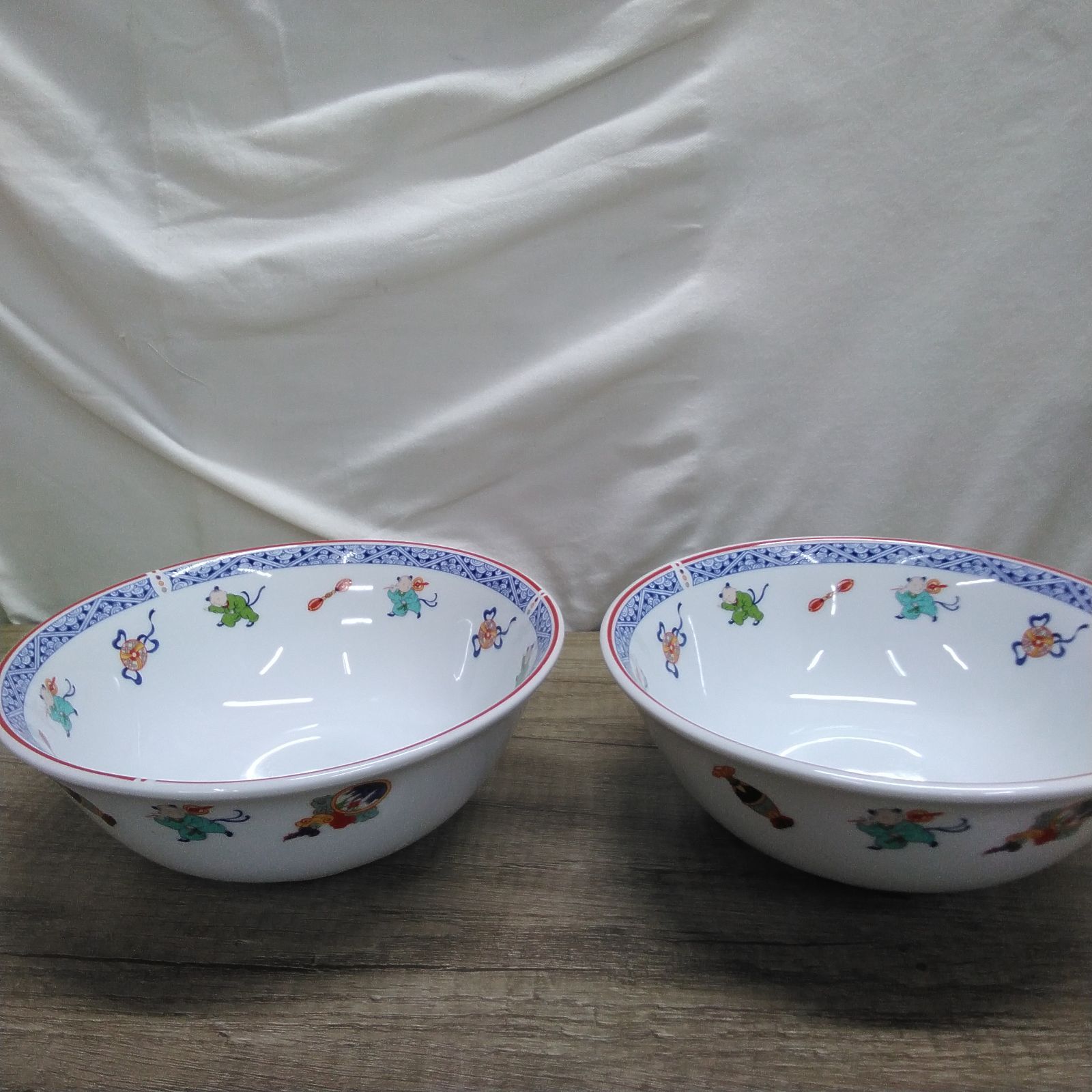 陶食器 中華丼鉢 NARUMIナルミ ラーメン鉢 2点セット 中古品 X871