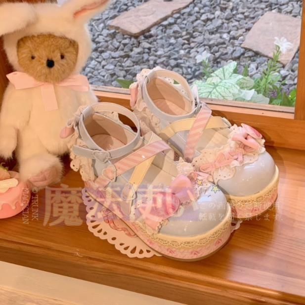 再入荷 特価 厚底 ロリータ パンプス 可愛い 靴 レディース CLL526P395