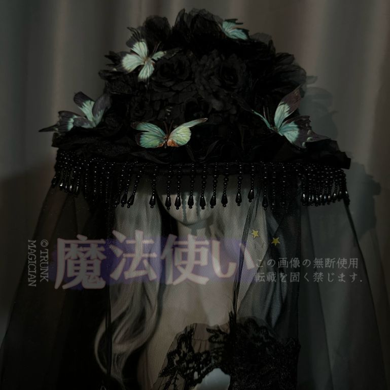 再入荷 特価 帽子 貴族 コスプレ 蝶 アクセサリー ゴスロリ ビッグブリム 宮廷 ダーク ゴシック ハロウィン パーティー 仮装 CLL526P093