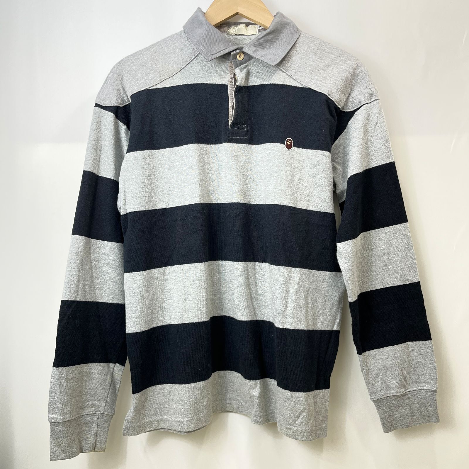 A BATHING APE アベイシングエイプ ラガーシャツ Mサイズ メンズ