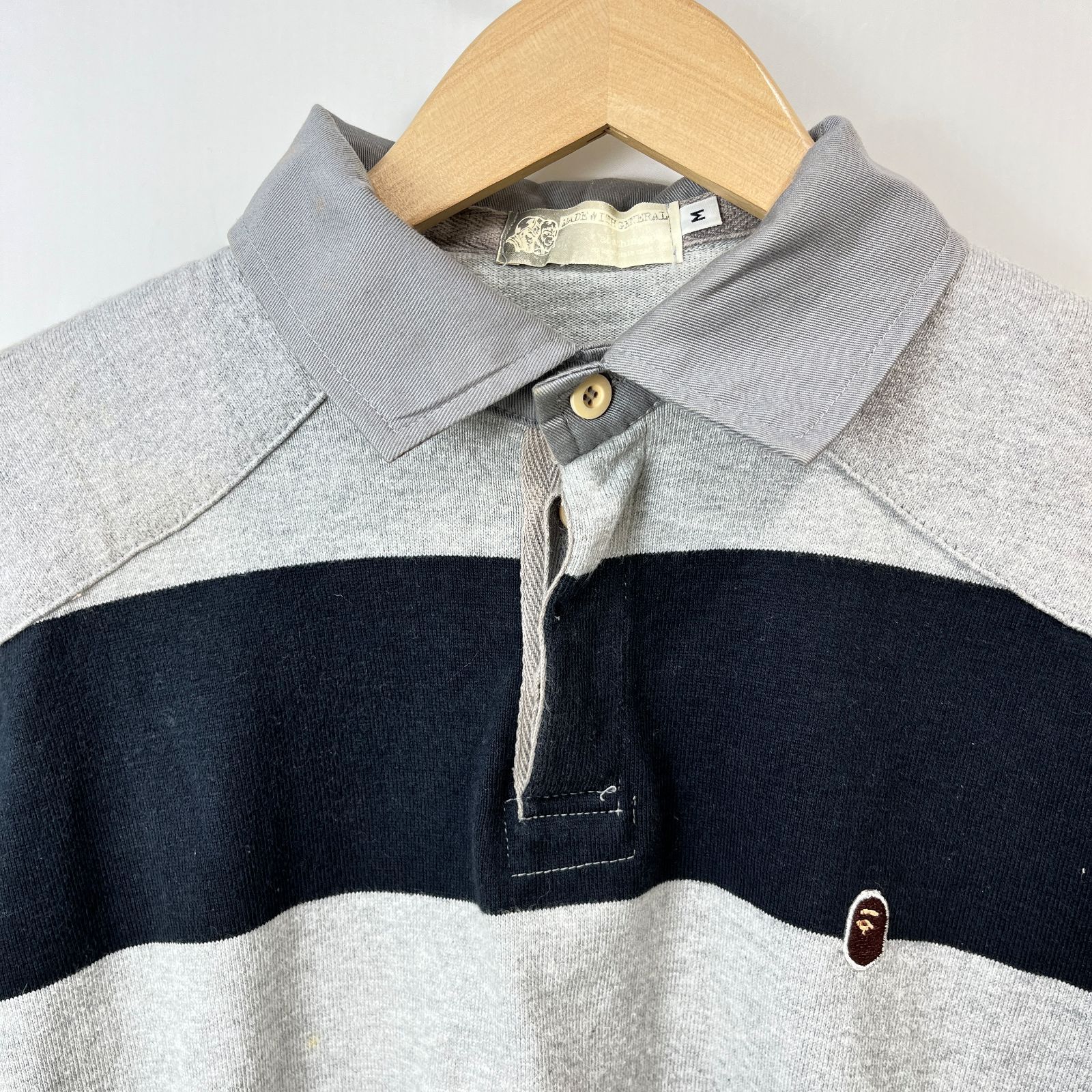 A BATHING APE アベイシングエイプ ラガーシャツ Mサイズ メンズ