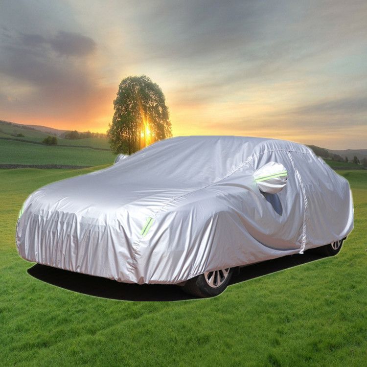 【送料無料】Universal(全車種対応)210Dタフタオックスフォード単層カーカバー防暑防水防塵UVカット軽量コンパクトシルバー/ブラック2色選べる簡単取付傷防止四季対応高耐久フィット感抜群おすすめ