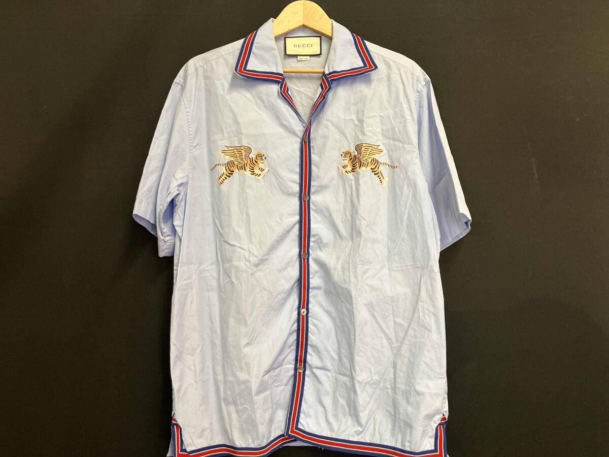GUCCI グッチ 522593 半袖シャツ ライトブルー サイズ50