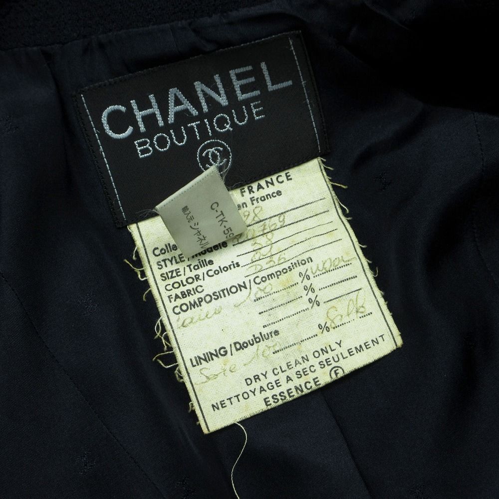 CHANEL シャネル ヴィンテージ ツイード カメリアボタン クロップド