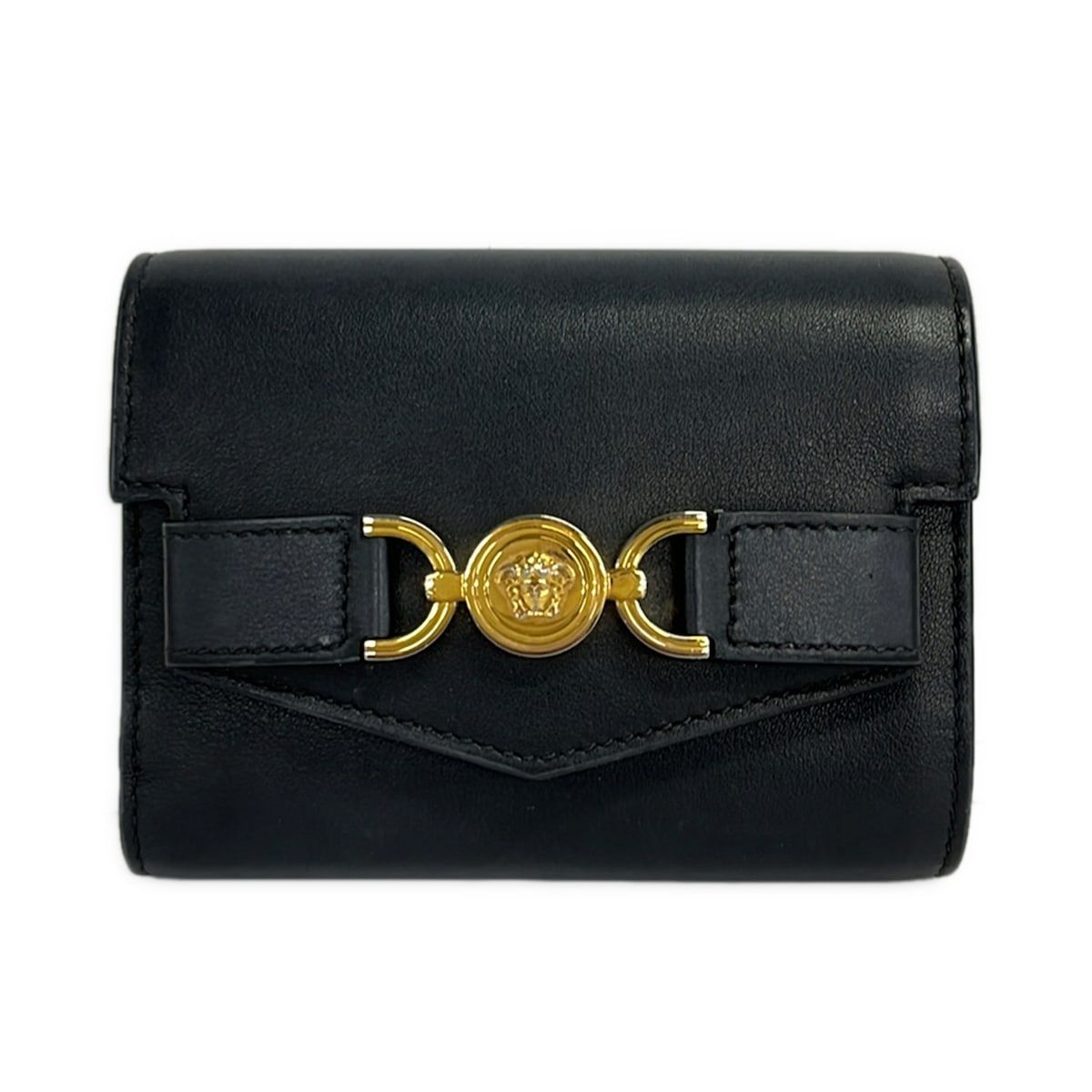 VERSACE(ヴェルサーチ) 3つ折り財布 - ダークネイビー レザー