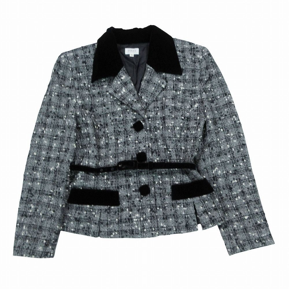 FOXEY フォクシー スカートスーツ セットアップ 40 FOXEY フォクシー ベロア ツイード スカート スーツセットアップ