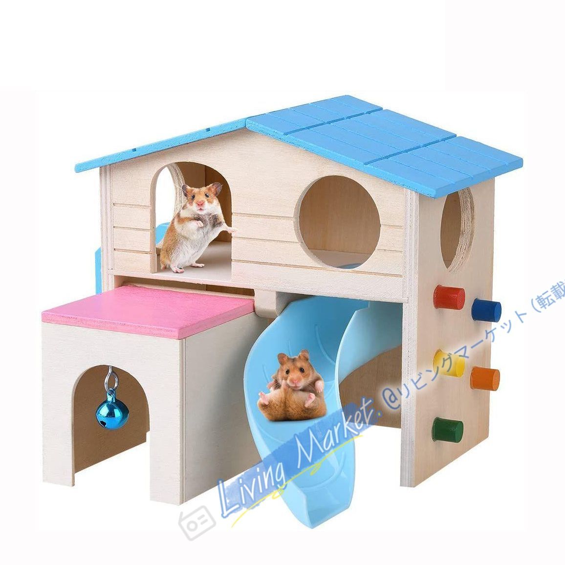 新品未使用】 ハムスターハウス 木製 ペット キャビン 小動物 隠し