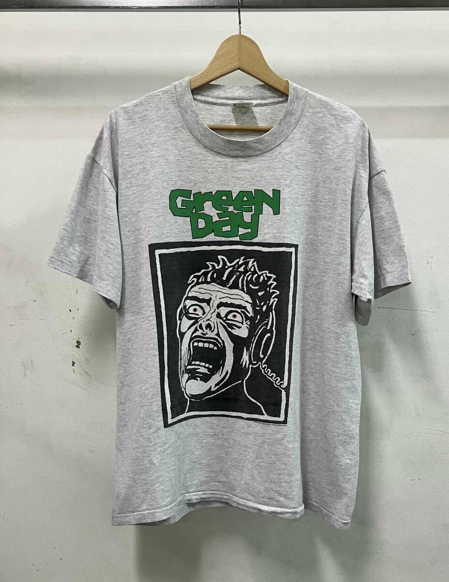 GREENDAY グリーンデイ 半袖Tシャツ ANVIL アンビル 90S 94年コピーライト BASKETCASE 両面 アメリカンカジュアル グレー サイズL USA製
