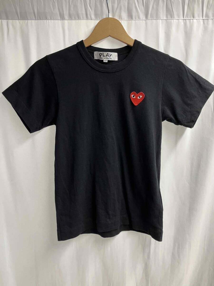 COMME des GARCONS ブラック PLAY Tシャツ AZ-T107 コムデギャルソン