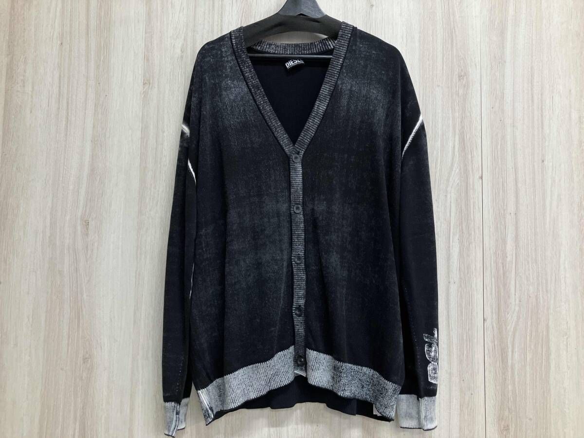 DIESEL ディーゼル カーディガン K-LARENCE CARDIGAN A08010 Lサイズ ブラック/グレー