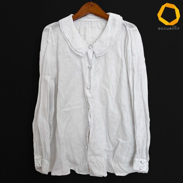 #anc ネストローブ nest Robe シャツ・ブラウス 白 麻 シンプル レディース [988562]