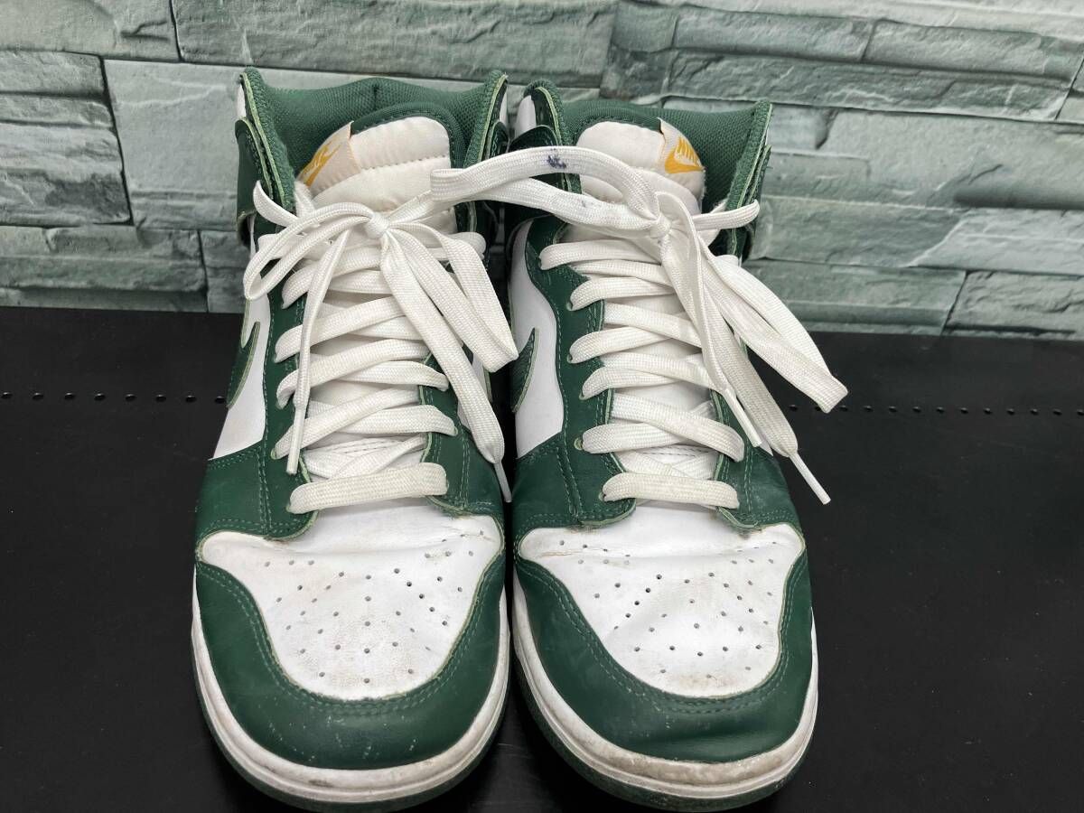 NIKEナイキ／DUNK HIGH／DD1399-30／26.5cm／ホワイト×グリーン