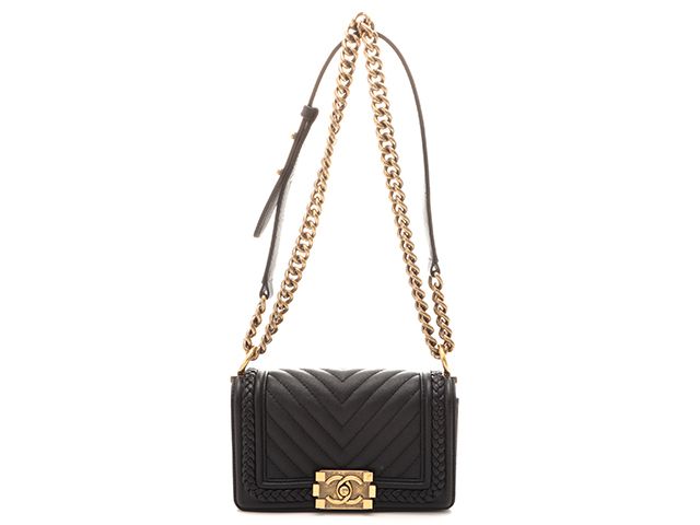 CHANEL シャネル バッグ ボーイシャネル20 Vステッチ チェーンショルダー ブラック/GP キャヒ ﾊﾞｯｸﾞ A67085 ショルダーバッグ キャビアスキン ブラック/GP ブラック レディース【中古】431
