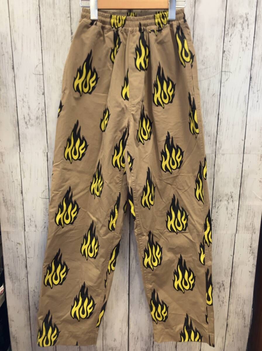 HUF ハフ 綿パン FLAMIN EAZY PANT ベージュ 総柄
