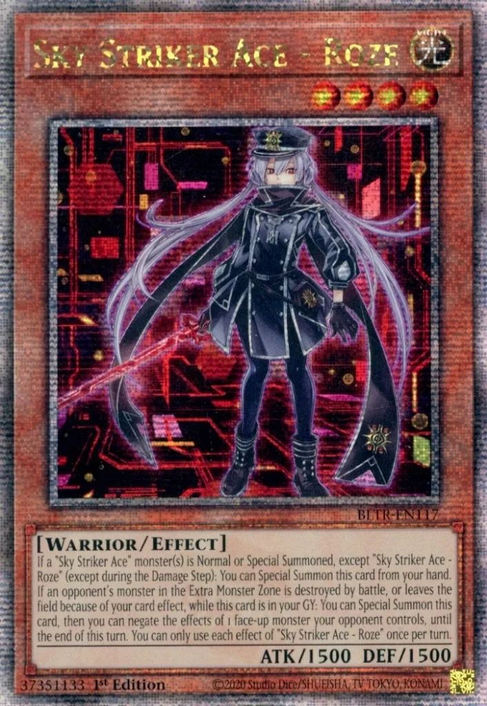 中古】遊戯王 BLTR-EN117[QCSE]：Sky Striker Ace - Roze(新規イラスト
