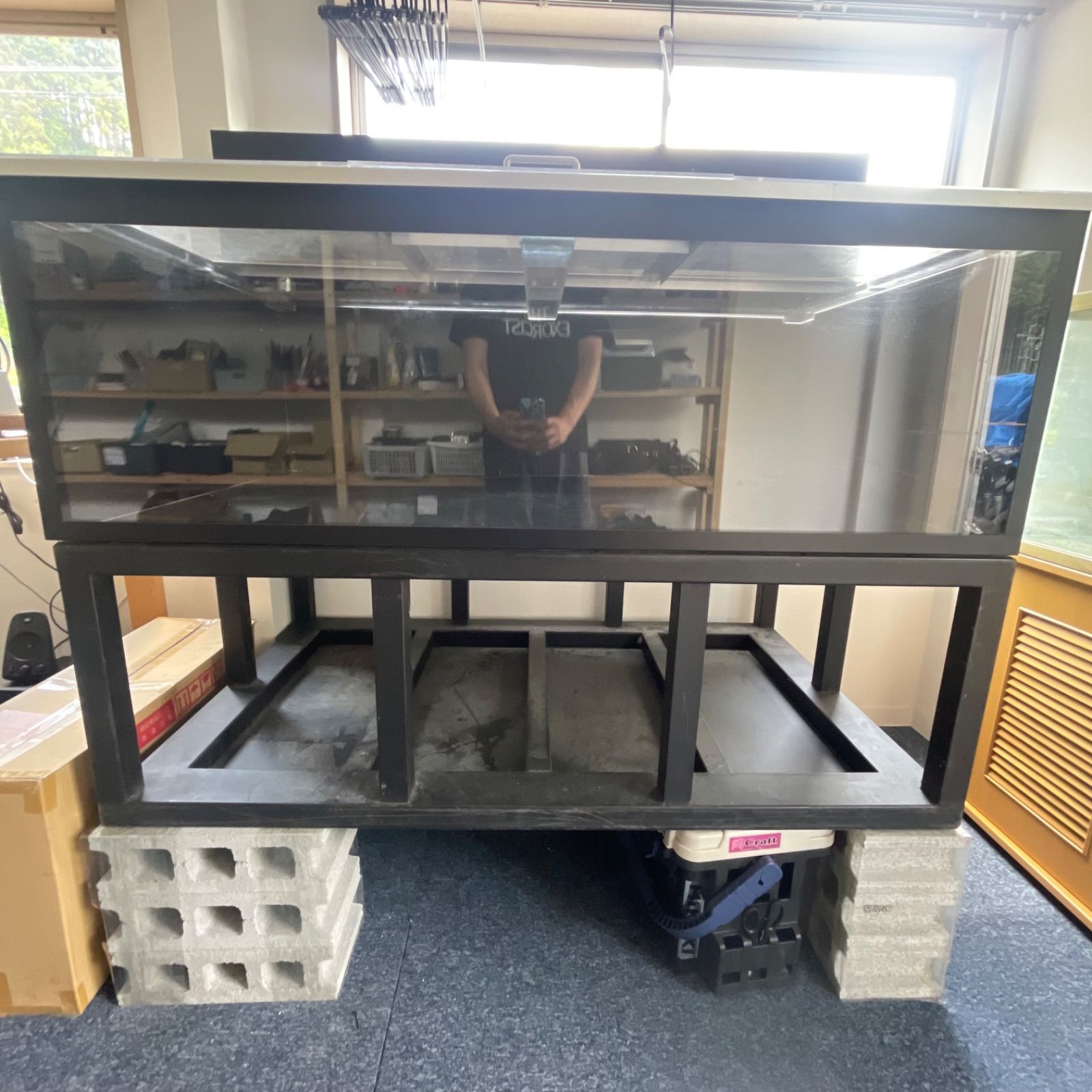 岐阜　150×90×50 上部フィルター　水槽台高さ50cmセット　アクリル水槽