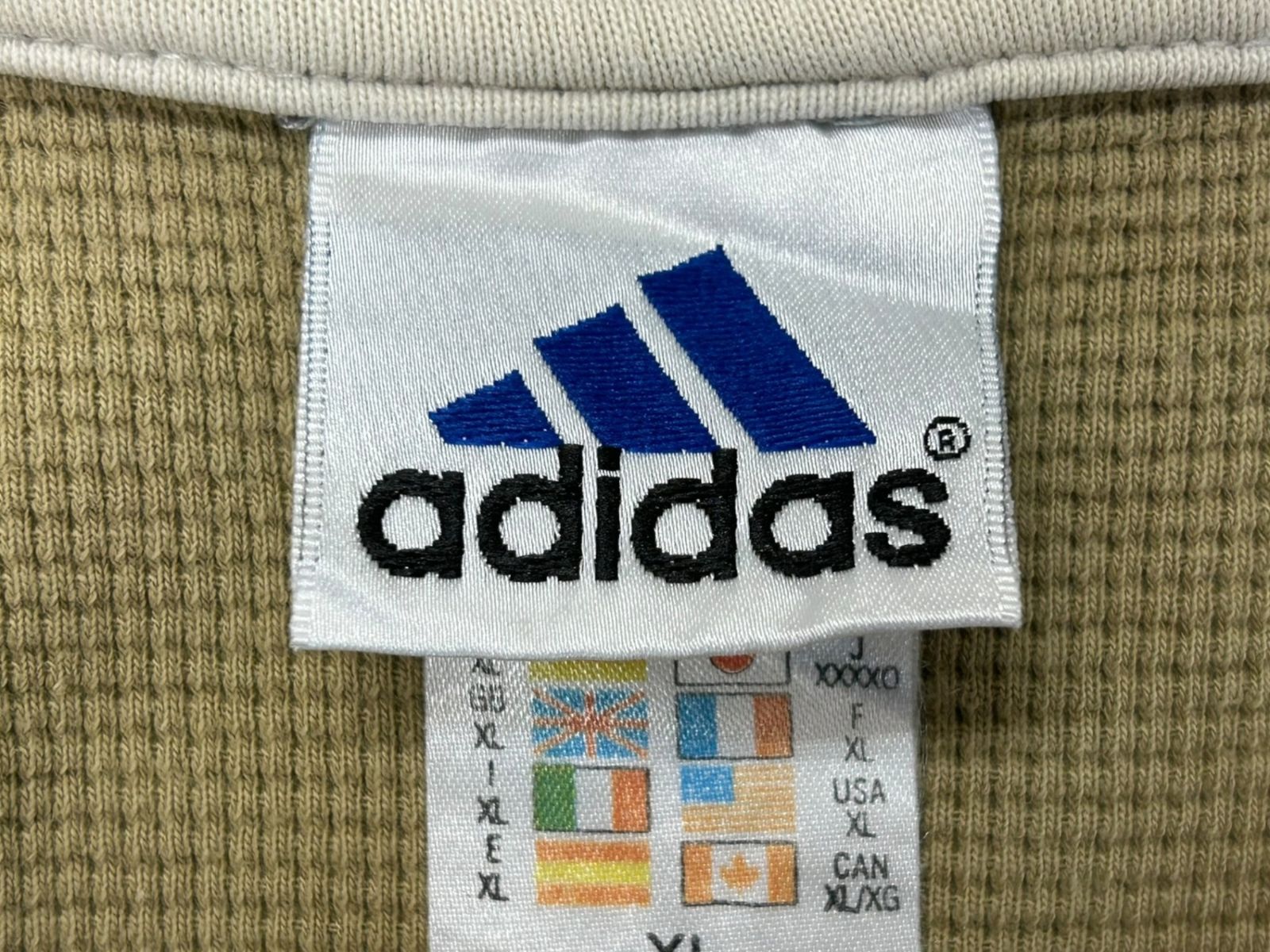adidas (アディダス) ロゴ刺繍 半袖Tシャツ ワッフル地 00S 古着 XL