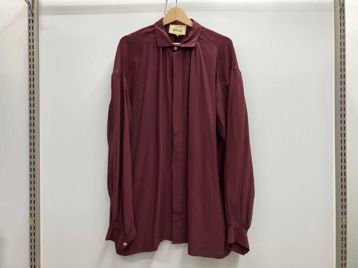 GLASS CYPRESS ｸﾞﾗｽｻｲﾌﾟﾚｽ ﾚｯﾄﾞ長袖ｼｬﾂ 星型ﾎﾞﾀﾝ ｼﾙｸ ﾀﾞｰｸﾚｯﾄﾞ 29,172円