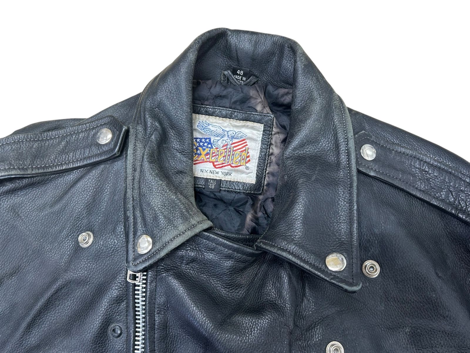 excelled (エクセル) ダブルライダースジャケット レザー 80S 古着