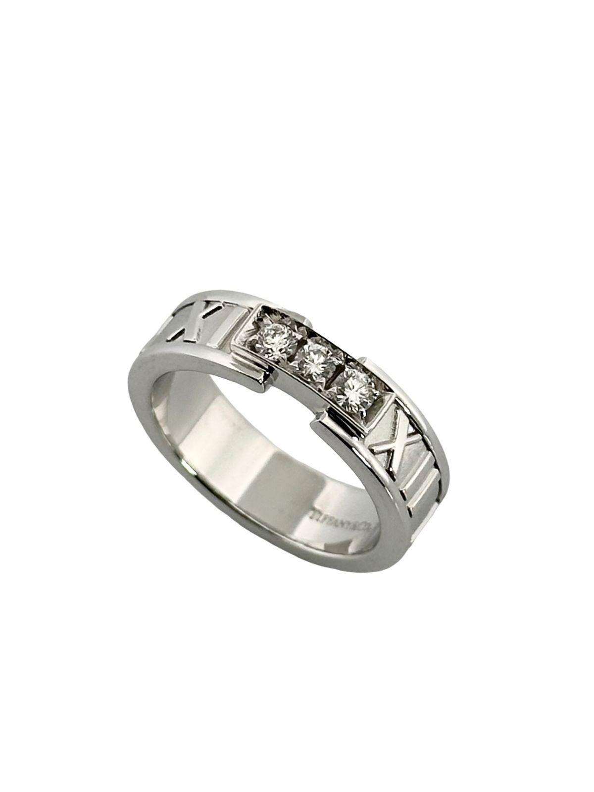 TIFFANY&Co. ティファニー アトラス リング 指輪 K18WG 750 ホワイトゴールド 7.6g ダイヤモンド 3P アクセサリー 10.5号 109,000円