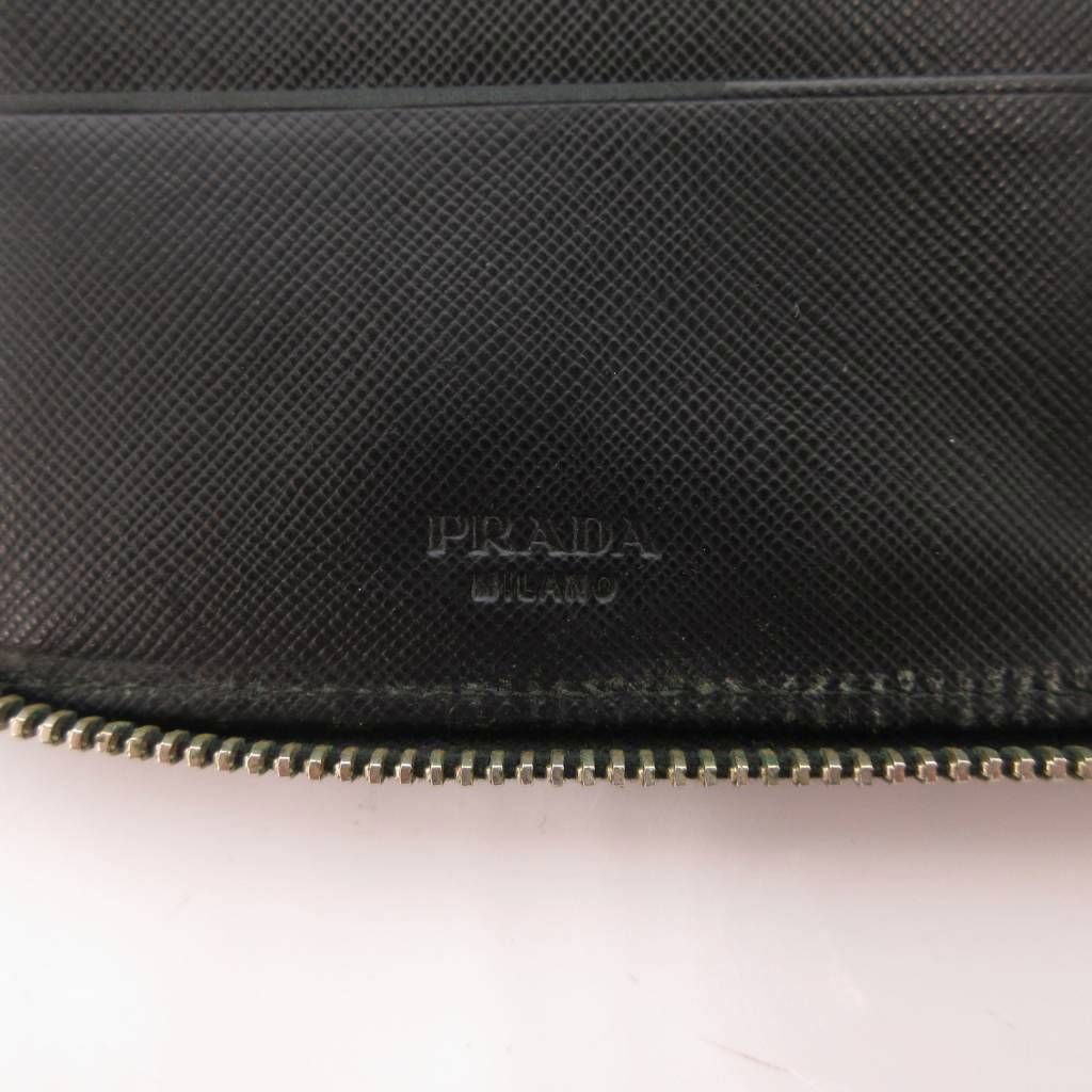プラダ PRADA サフィアーノ ラウンドジップ 長財布 黒 ブラック