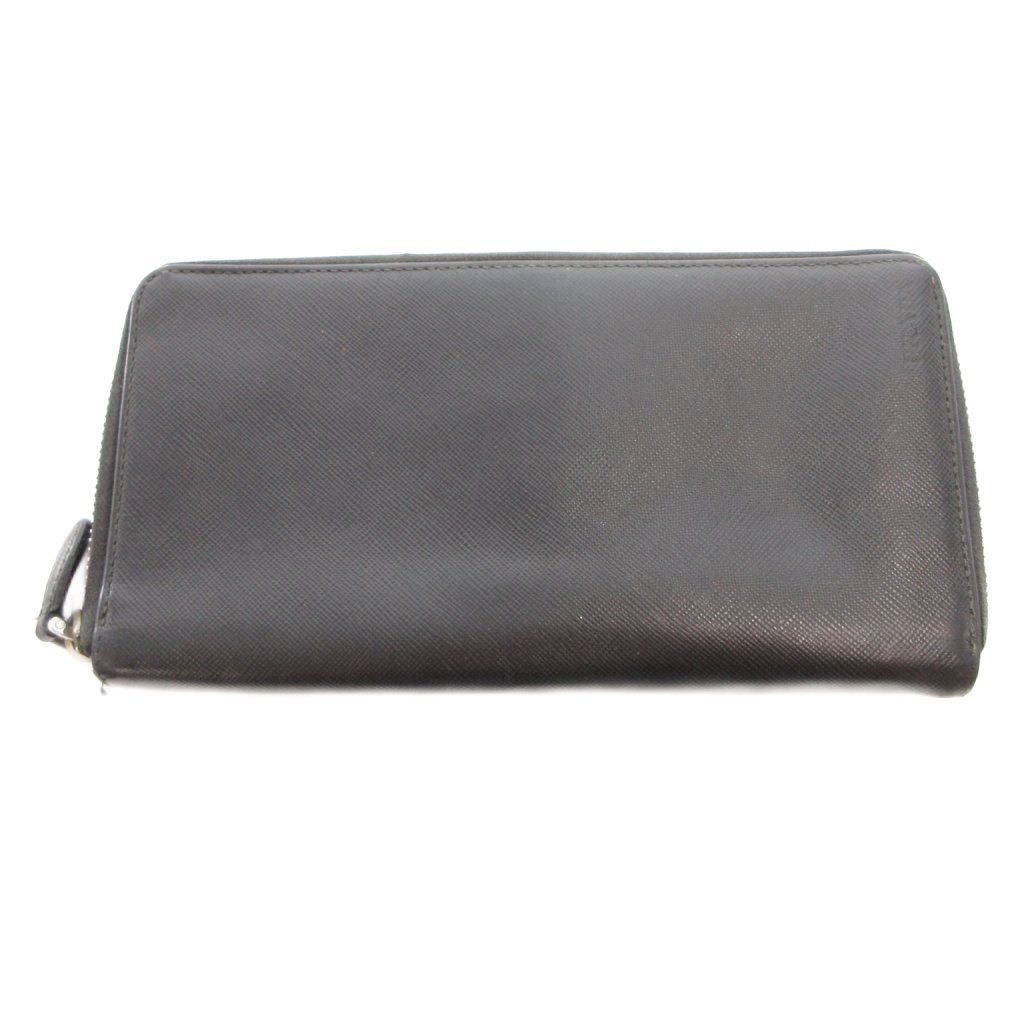 PRADA 財布 プラダ 長財布 プラダ PRADA サフィアーノ ラウンドジップ 長財布 黒 ブラック