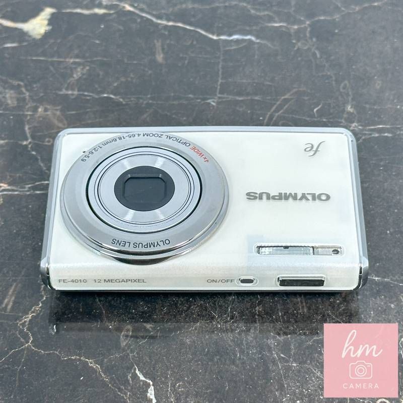美品】OLYMPUS FE-4010 ホワイト 1200万画素 光学4倍ズーム スリム軽量