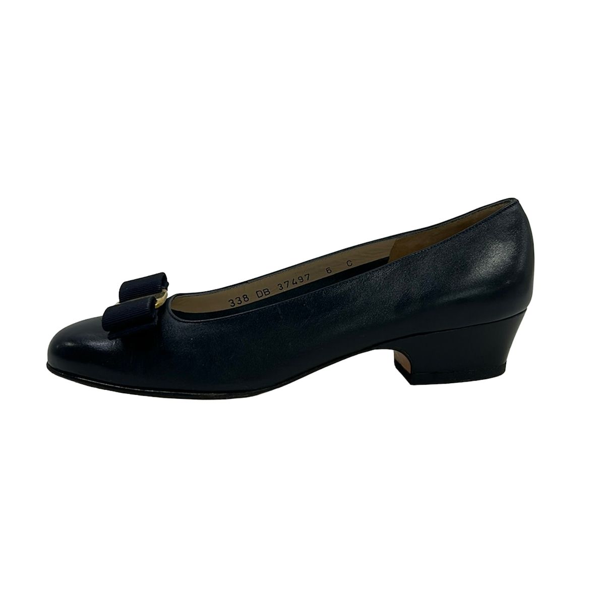 FERRAGAMO/SalvatoreFerragamo(サルバトーレフェラガモ) パンプス 6 C レディース - ダークネイビー ヴァラ レザー