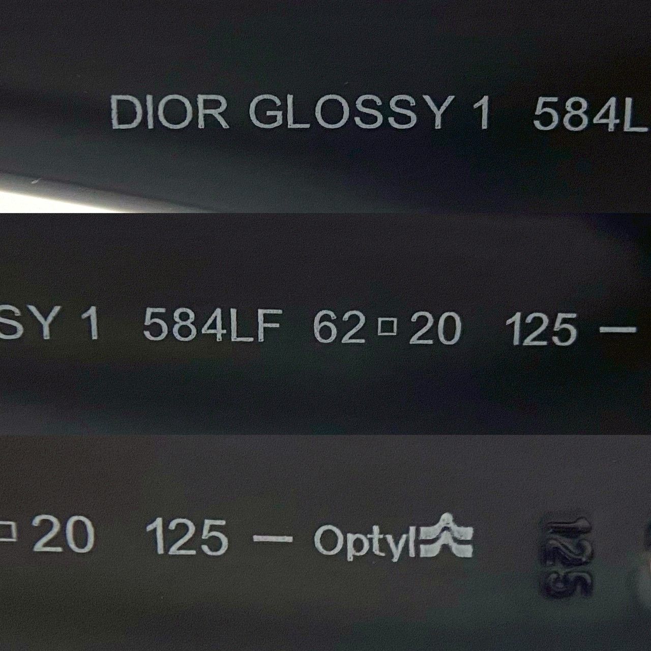 M【Dior】 GLOSSY/グロッシー 1 584LF 62□20 125 サングラス ブラック