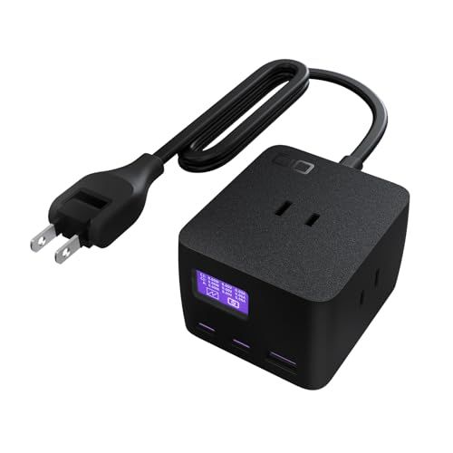 CIO 卓上 電源タップ USB付 Polaris CUBE DESK PD 65W [CIO独自技術 Nova Intelligence ] 液晶付 コード長 1.5m USB-C×2 USB-A×1 AC×3 合計6口 Type-C Ty 106eceaf