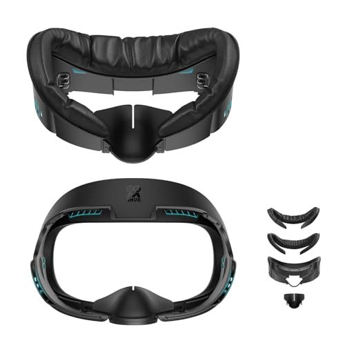 AMVR Quest 3 に対応フェイスクッション、インターフェイスブラケット PU&アイスシルクフェイスフォームパッド交換 通気性 洗濯可能 光漏れを軽減 専用 vr アクセサリー(MODE 1)p 4909d087