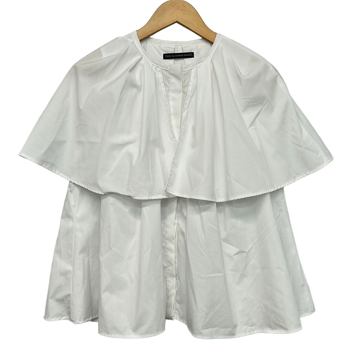 TSURU BY MARIKO OIKAWA(ツルバイマリコオイカワ) シャツブラウス サイズF レディース - 白 変形袖/フリル 15,246円