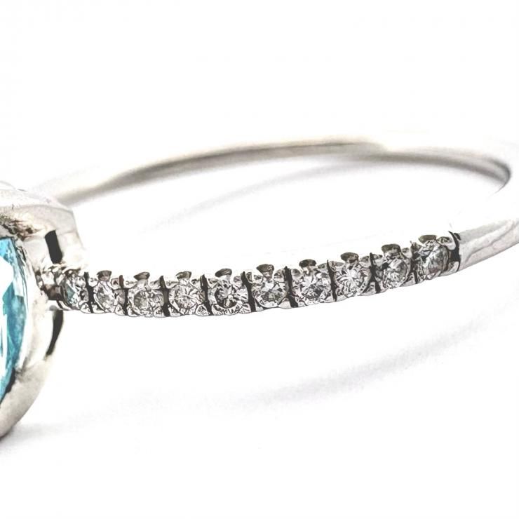 STAR JEWELRY Pt950 アクアマリン ダイヤモンド 0.09ct リング 指輪 
