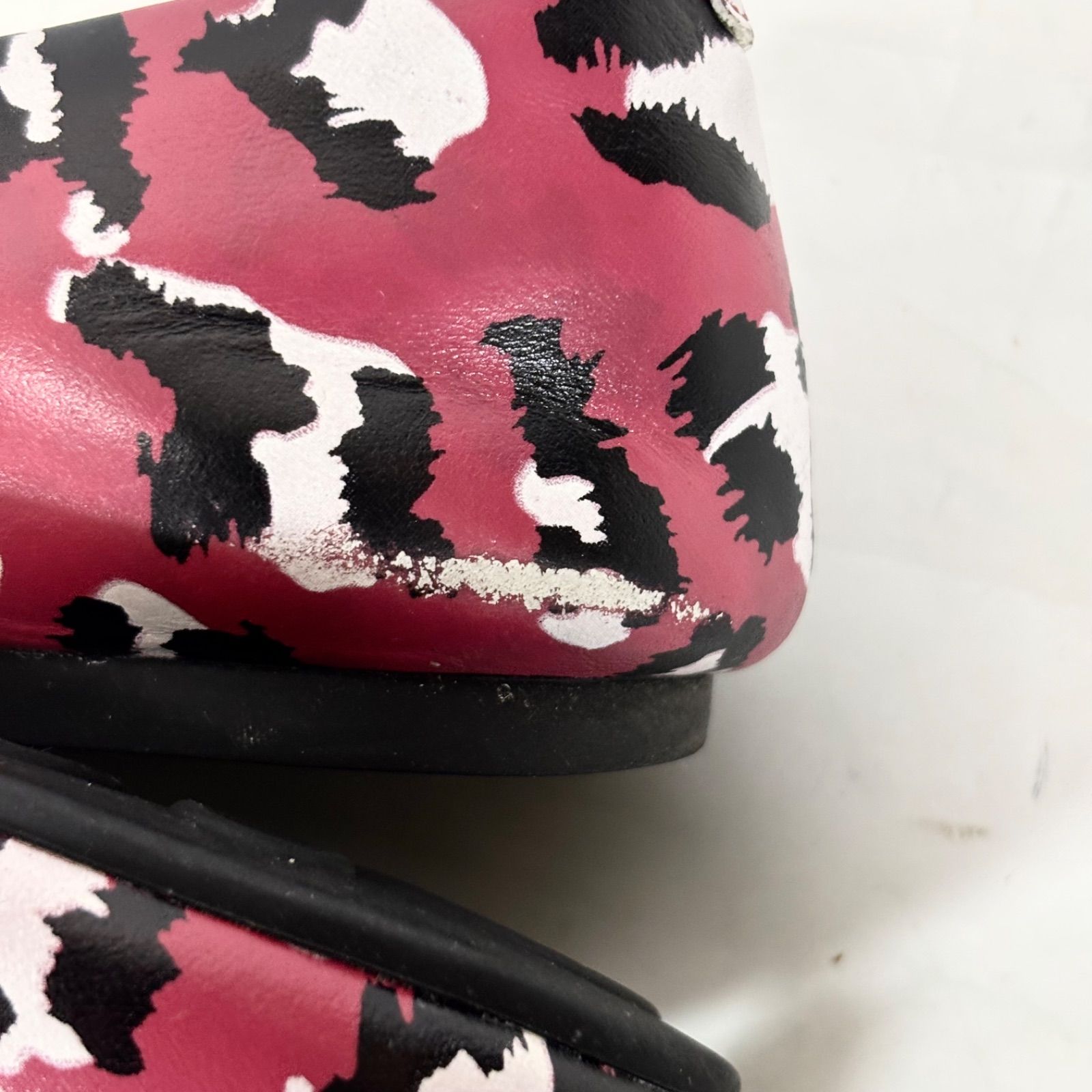 マークバイマークジェイコブス MARC BY MARC JACOBS バレエシューズ フラットシューズ レオパード柄 ヒョウ柄 リボン 36 1/2(23.5cm相当)