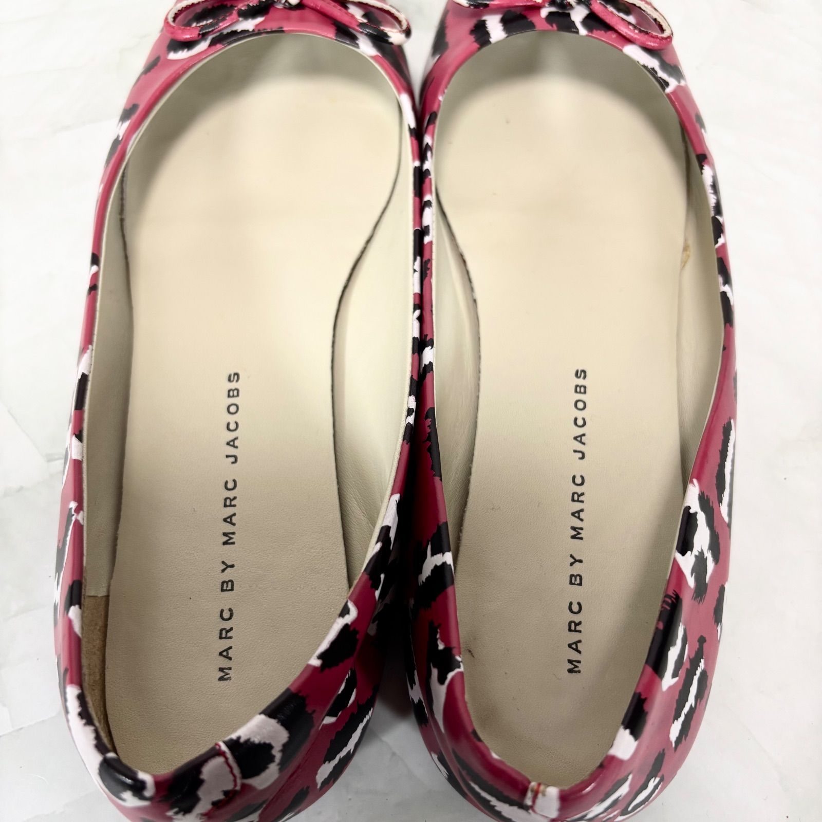 マークバイマークジェイコブス MARC BY MARC JACOBS バレエシューズ フラットシューズ レオパード柄 ヒョウ柄 リボン 36 1/2(23.5cm相当)