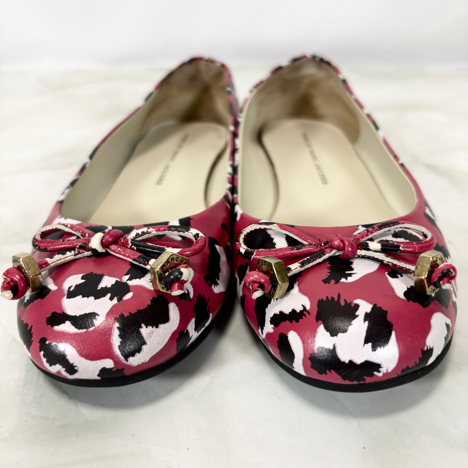 マークバイマークジェイコブス MARC BY MARC JACOBS バレエシューズ フラットシューズ レオパード柄 ヒョウ柄 リボン 36 1/2(23.5cm相当)