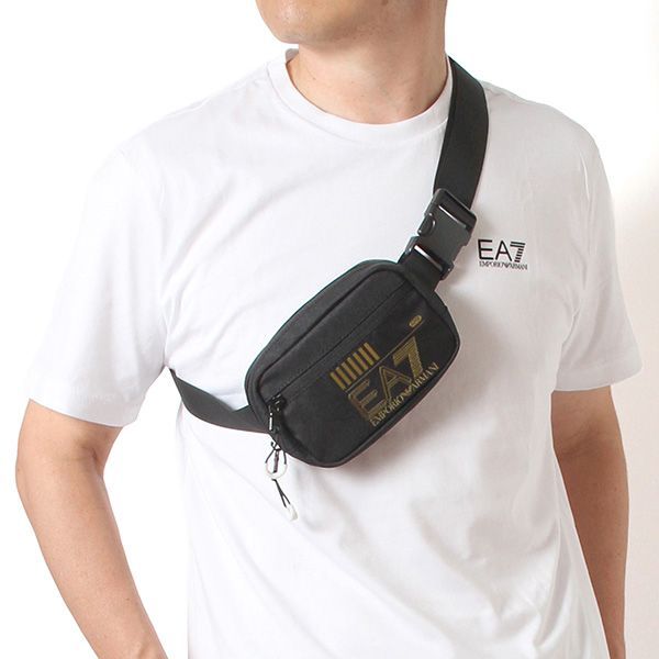26SSモデル エンポリオアルマーニ EMPORIO ARMANI EA7 ショルダーバッグ ボディバッグ【ブラック×ゴールドロゴ】 245082 CC940 26121/m-bag