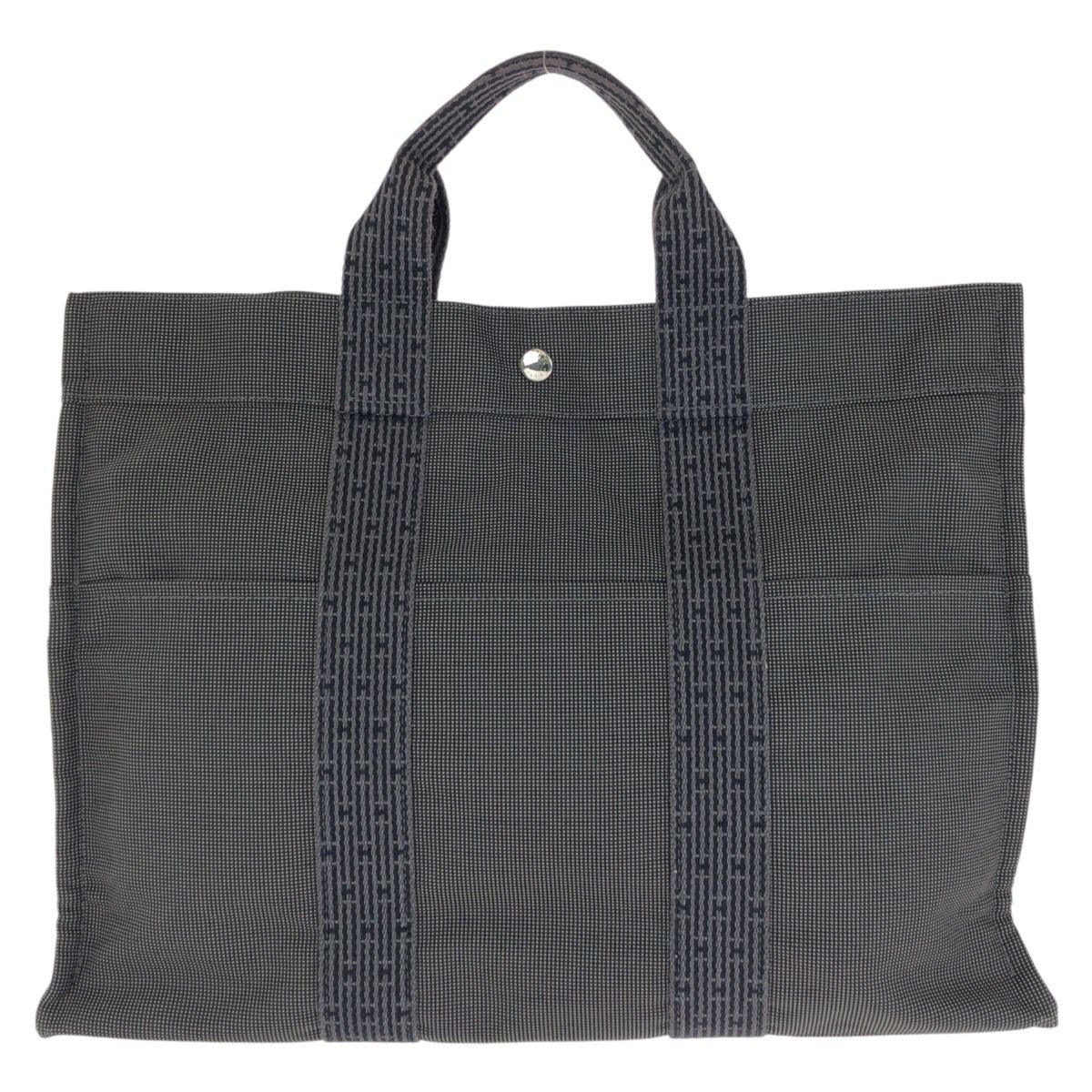 美品 HERMES エルメス エールライン MM グレー シルバー金具 