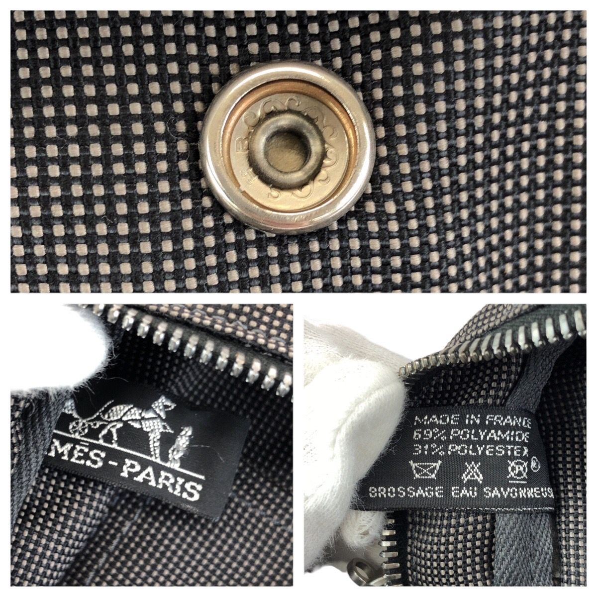 美品 HERMES エルメス エールライン MM グレー シルバー金具