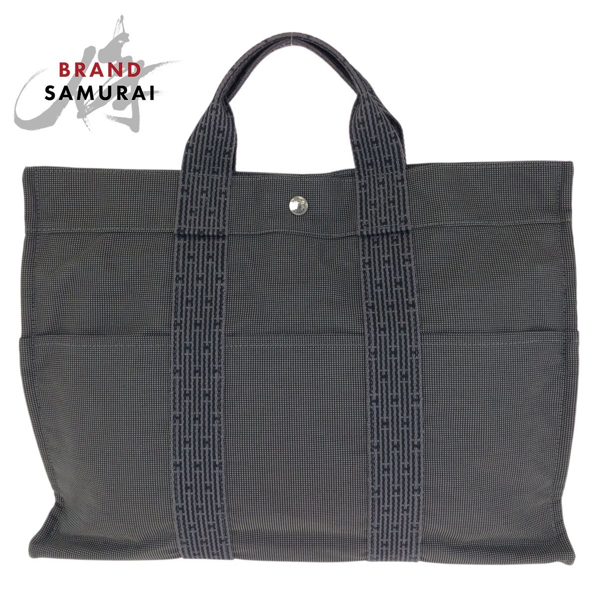 美品 HERMES エルメス エールライン MM グレー シルバー金具