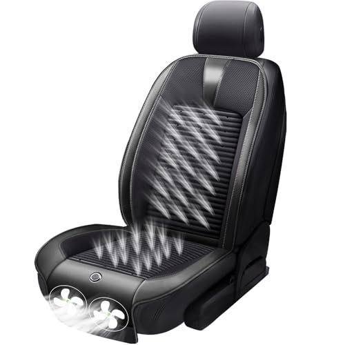 クールシート 【２枚低騒音ファン 自動送風/停止機能】2026 Ceskony USB充電ポート2個付き エアーカーシート 48個の通気孔 冷風送風 3段階調整 DC12V 車シートカバー 滑り止め シートクッション 運転席 助手席 取付簡単 25da5881