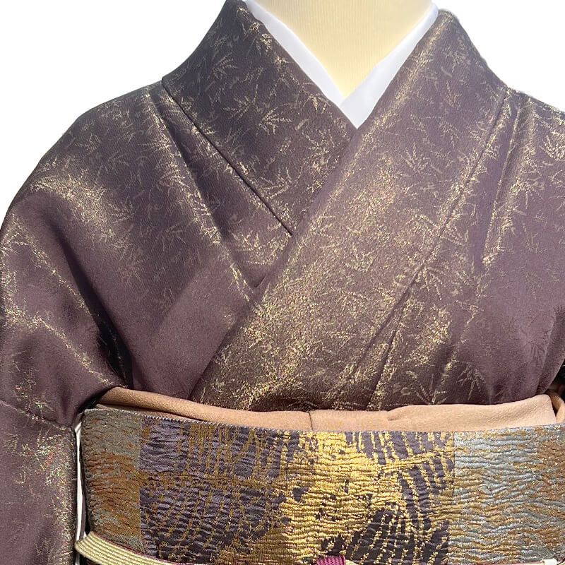 久保田一竹 御召 袷 レディース 正絹 こげ茶 竹 笹 落款 身丈157.5cm 裄丈63.5cm 観劇 食事会 お出かけ ゆったりサイズ 送料無料 即日発送 久保田一竹 御召 袷 レディース 正絹 こげ茶 竹 笹 落款 身丈157.5cm 裄丈63.5cm 観劇 食事会 お出かけ ゆったりサイズ 送料無料 即日発送