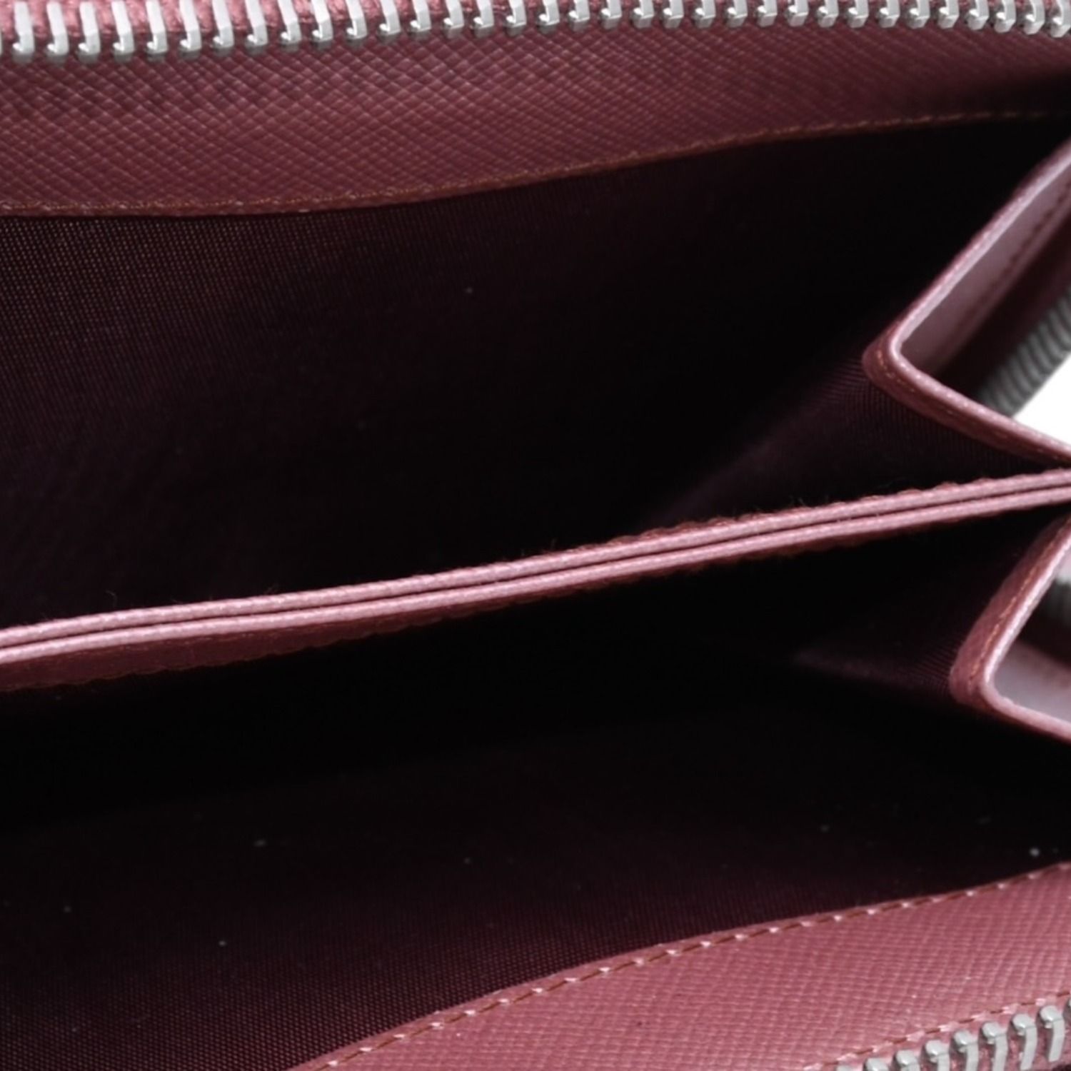 PRADA プラダ 2つ折り財布 コンパクトジップ 財布 ピンク PVC シルバー金具 1M0605R142 美品 中古 4a003019